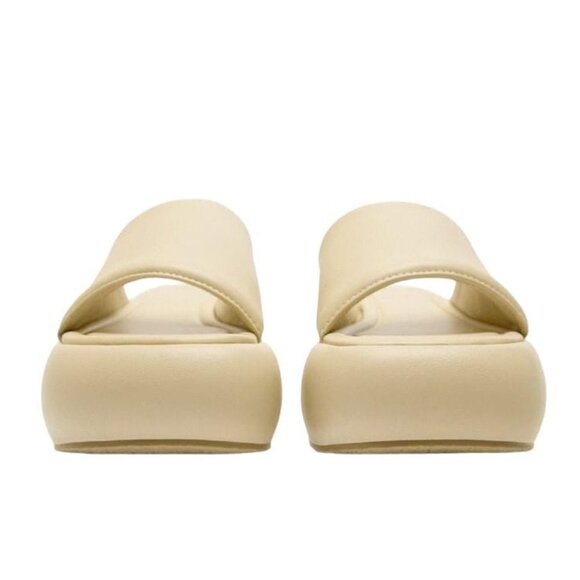 ZARA FLATFORM SANDALS BEIGE SIZE 9 | 3607/110/716 - Picture 3 of 13